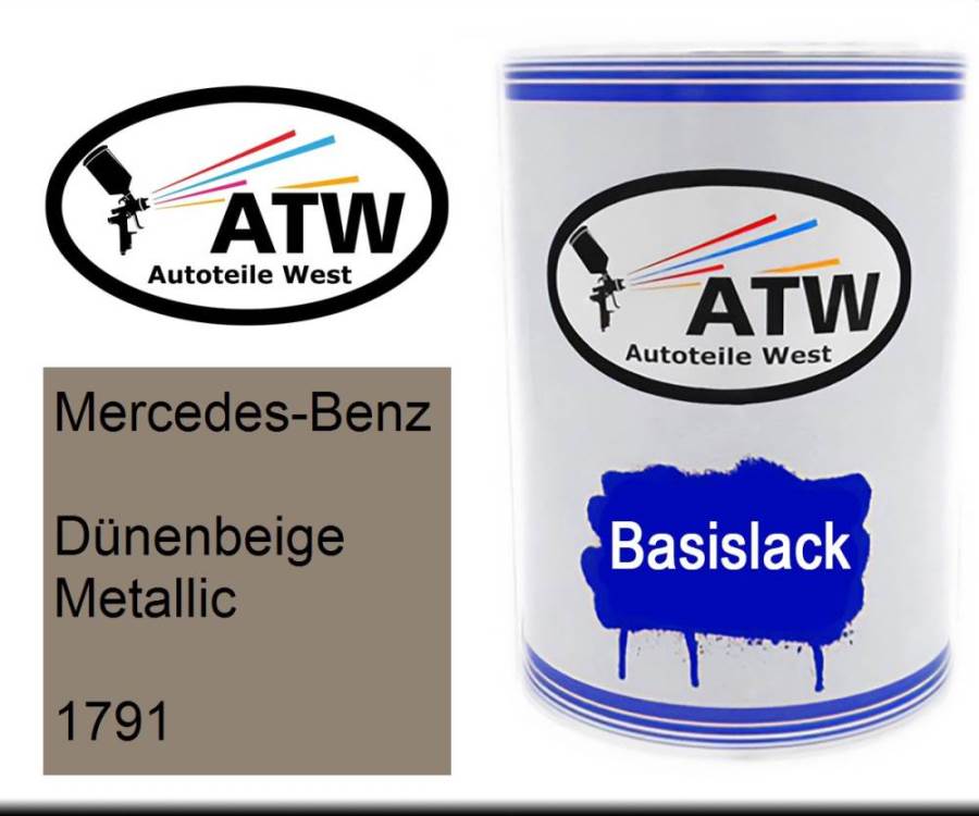 Mercedes-Benz, Dünenbeige Metallic, 1791: 500ml Lackdose, von ATW Autoteile West.